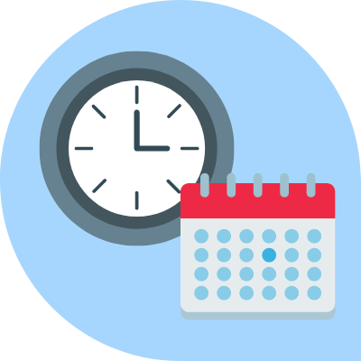Icon of a clock and calendar